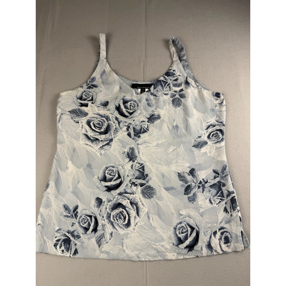 White House Black Market Women's Blue & White Floral Cami Camisole Size S